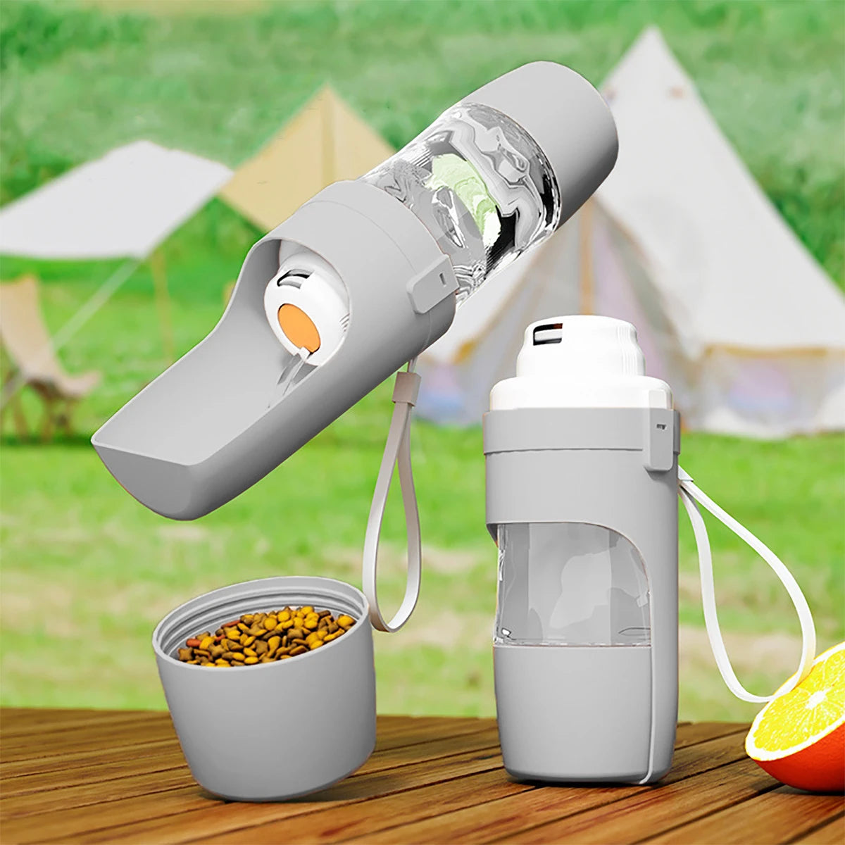 Portable Dog Cat Water Bottle with Storage Food and Water Container for Puppy Pets dogs Feeder Bowl Outdoor Travel Pet supplies