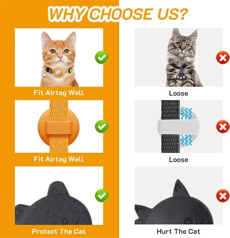 AirTag Cat Collar with Bell